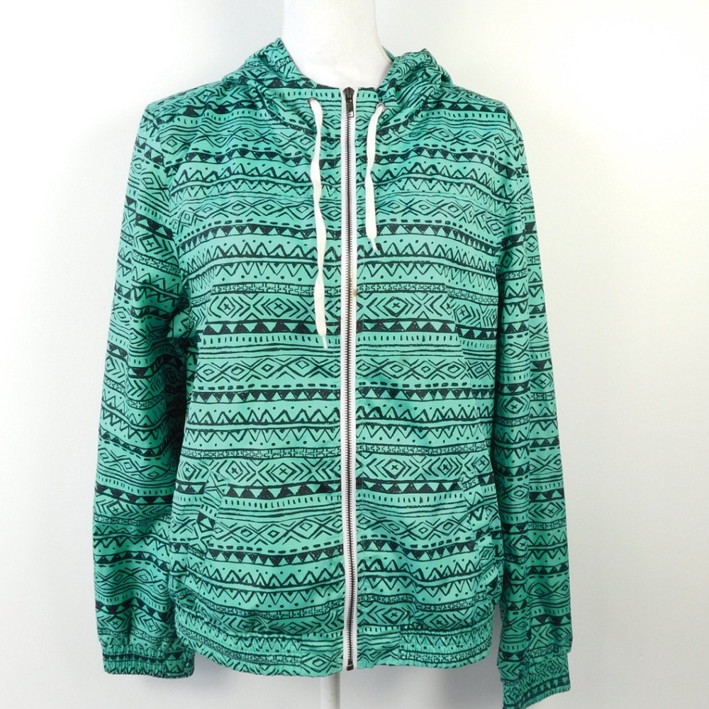 Zine Aztec Windbreaker Hoodie Lightweight Jacket
